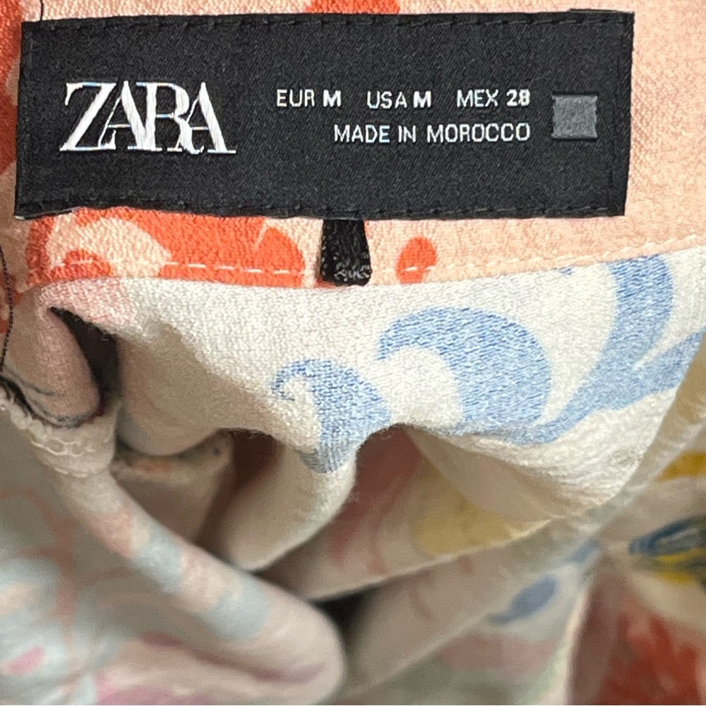 Zara New Woman High-Waist Midi Patchwork Print Cape Resort Skirt — Size Medium - Picture 12 of 13